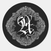 Elegant Goth Initial A Sticker (Vorderseite)