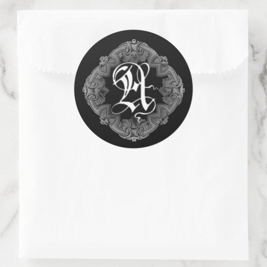 Elegant Goth Initial A Sticker (Tasche)