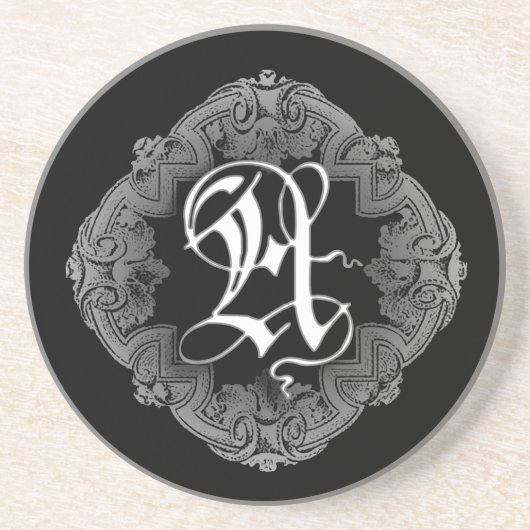 Elegant Goth Initial A Untersetzer (Vorne)