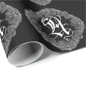 Elegant Goth Initial A Wrapping Paper Geschenkpapier (Rolleneckpunkt)