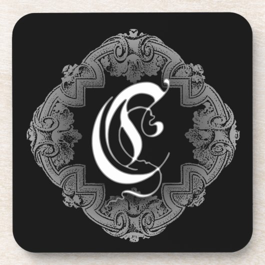 Elegant Goth Initial C Untersetzer (Vorderseite)