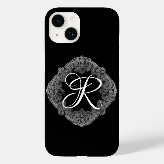 Elegant Goth Initial Case-Mate iPhone Hülle (Rückseite)
