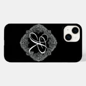 Elegant Goth Initial Case-Mate iPhone Hülle (Rückseite (Horizontal))