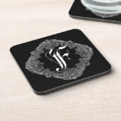 Elegant Goth Initial F Getränkeuntersetzer (Linke Seite)