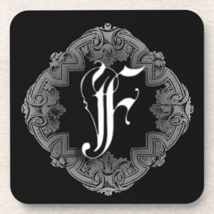 Elegant Goth Initial F Getränkeuntersetzer