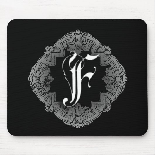 Elegant Goth Initial F Mousepad (Vorne)
