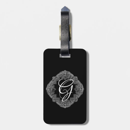 Elegant Goth Initial Gepäckanhänger (Rückseite vertikal)