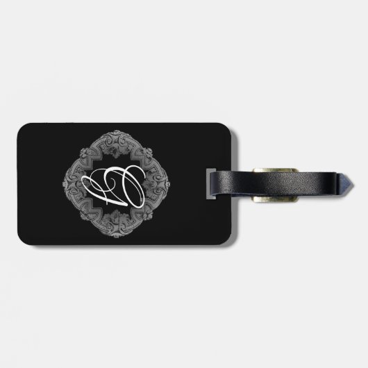 Elegant Goth Initial Gepäckanhänger (Rückseite horizontal)
