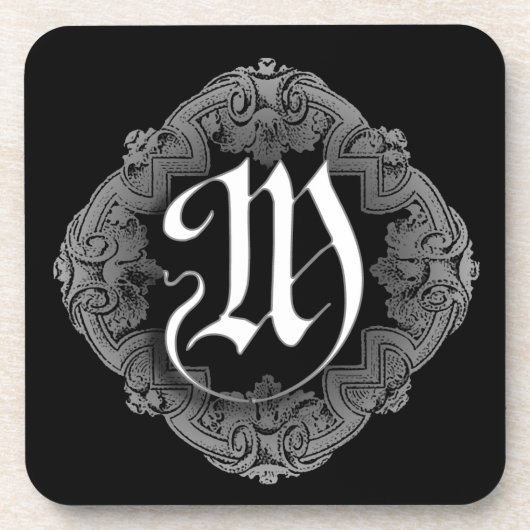 Elegant Goth Initial Getränkeuntersetzer (Vorderseite)