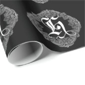 Elegant Goth Initial H Geschenkpapier (Rolleneckpunkt)