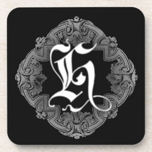 Elegant Goth Initial H Getränkeuntersetzer