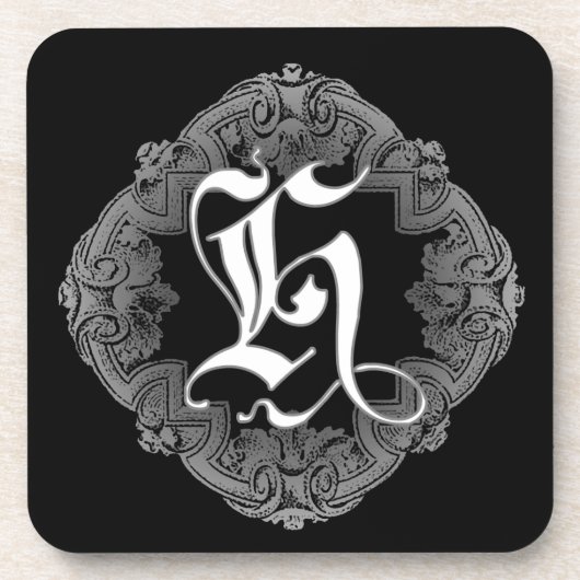 Elegant Goth Initial H Getränkeuntersetzer (Vorderseite)