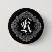 Elegant Goth Initial K Button (Vorderseite)