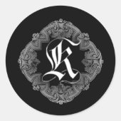 Elegant Goth Initial K Sticker (Vorderseite)