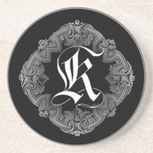 Elegant Goth Initial K Untersetzer (Vorne)