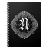 Elegant Goth Initial N Notebook Notizblock (Vorderseite)