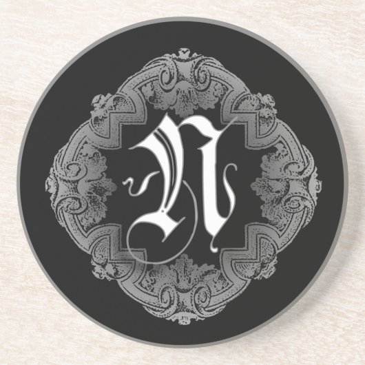 Elegant Goth Initial N Sandstein Untersetzer (Vorne)