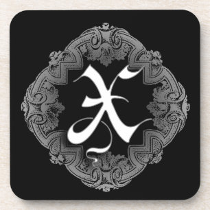 Elegant Goth Initial N Untersetzer