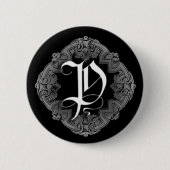 Elegant Goth Initial P Button (Vorderseite)