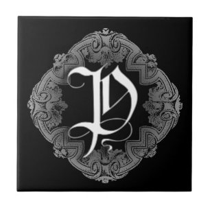 Elegant Goth Initial P Fliese