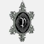Elegant Goth Initial P Snowflake Schneeflocken Zinn-Ornament (Links)