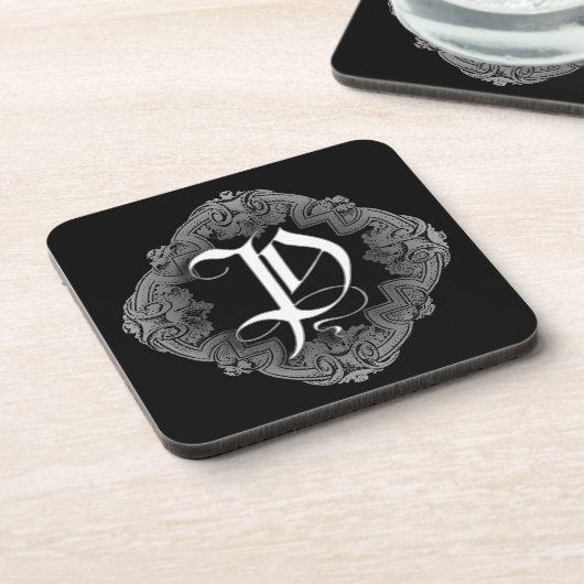 Elegant Goth Initial P Untersetzer (Linke Seite)