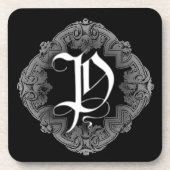 Elegant Goth Initial P Untersetzer (Vorderseite)
