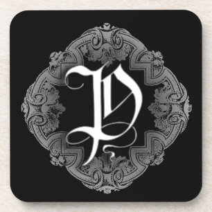 Elegant Goth Initial P Untersetzer