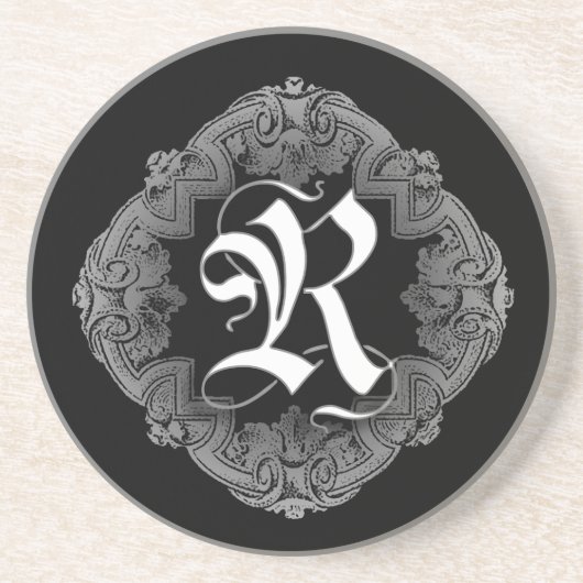 Elegant Goth Initial R Sandstein Untersetzer (Vorne)