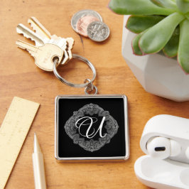 Elegant Goth Initial Schlüsselanhänger