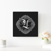 Elegant Goth Initial U Quadratische Wanduhr (Zuhause)