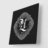 Elegant Goth Initial U Quadratische Wanduhr (Winkel)