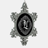 Elegant Goth Initial U Snowflake Ornament (Links)