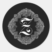 Elegant Goth Initial Z Aufkleber (Vorderseite)