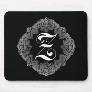 Elegant Goth Initial Z Mousepad