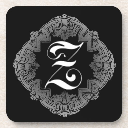 Elegant Goth Initial Z Untersetzer (Vorderseite)