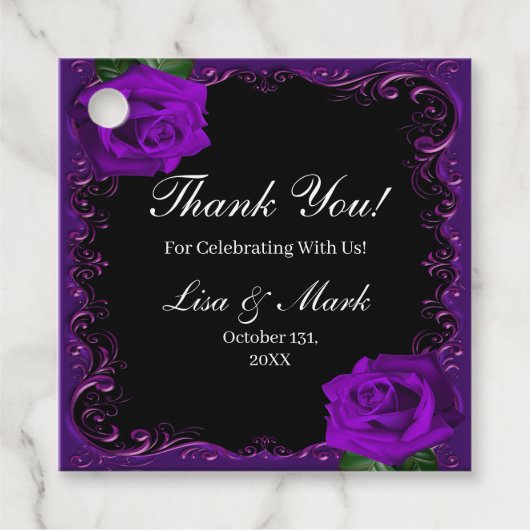 Elegant Goth Lila Rose Geschenkanhänger (Vorderseite)