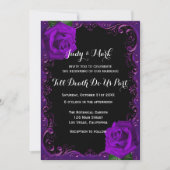 Elegant Goth Lila Rose Hochzeit Einladung (Vorderseite)