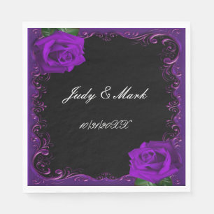Elegant Goth Lila Rose Paper Napkins Serviette