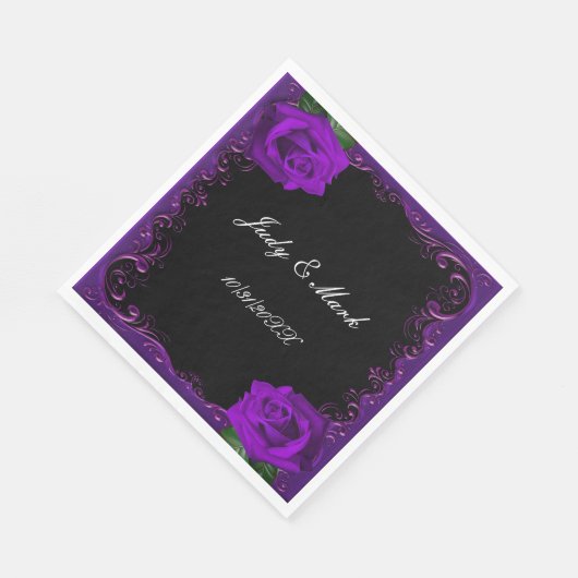 Elegant Goth Lila Rose Paper Napkins Serviette (Ecke)