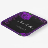 Elegant Goth Lila Rose Pappteller (Gewinkelt)
