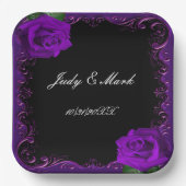 Elegant Goth Lila Rose Pappteller (Vorderseite)