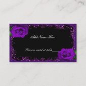 Elegant Goth Lila Rose Table Platzkarte (Vorderseite)