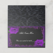 Elegant Goth Lila Rose Table Platzkarte (Außenseite Aufgefaltet)