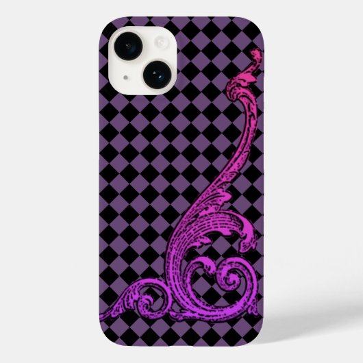Elegant Goth Lila Swirl Design iPhone 6 Fall Case-Mate iPhone Hülle (Rückseite)