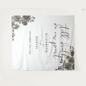 Elegant Goth Rose Floral Wedding Foto Prop Wandteppich (Vorderseite (Horizontal))