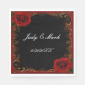 Elegant Goth Rote Rosen Paper Napkins Serviette (Vorderseite)