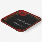 Elegant Goth Rote Rosen Pappteller (Gewinkelt)