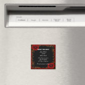 Elegant Goth Rote Rosen Save the Date Magnet (In Situ (Geschirrspüler))