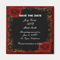 Elegant Goth Rote Rosen Save the Date
